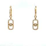 14K Yellow Gold Diamond Drop Earrings