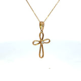 Diamond Cross Pendant with Open Design