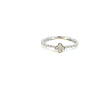 14K White Gold Diamond Clover Stacking Ring