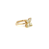 14K Yellow Gold Marquise Diamond Flower Ring