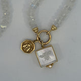 14K Yellow Gold Carved Crystal Bee Charm