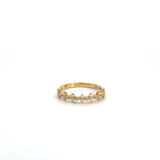 14K Yellow Gold Floral Diamond Band Ring
