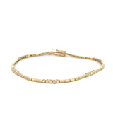 14K Yellow Gold Diamond Bar Link Bracelet
