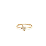 14K Yellow Gold Pave Diamond Texas Ring