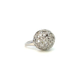 14K White Gold Diamond Dome Ring