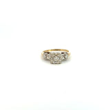 14K Yellow Gold Floral Diamond Ring