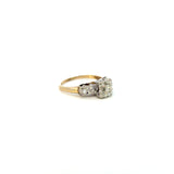14K Yellow Gold Floral Diamond Ring
