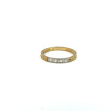 14K Yellow & White Gold Engraved Diamond Band