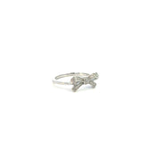 14K White Gold Diamond Bow Ring
