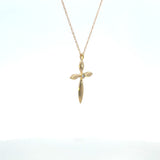 14K Yellow Gold High Polish Cross Necklace