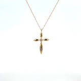 14K Yellow Gold High Polish Cross Necklace