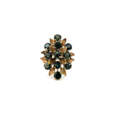 14K Yellow Gold Green Sapphire Cluster Ring