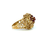 14K Yellow Gold Ruby and Diamond Ring