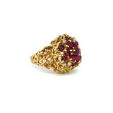14K Yellow Gold Ruby and Diamond Ring