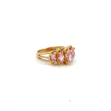 14K Yellow Gold Pink Sapphire Marquise Band Ring