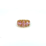 14K Yellow Gold Pink Sapphire Marquise Band Ring