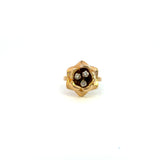 Vintage 14K Yellow Gold Diamond Floral Pinky Ring