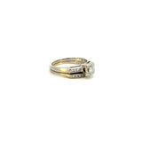 Vintage 14K White Gold Diamond Wedding Set