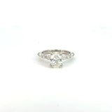 14K White Gold Oval Diamond Engagement Ring