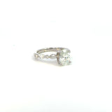 14K White Gold Oval Diamond Engagement Ring
