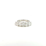 14K White Gold Oval Diamond Band