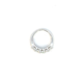 14K White Gold Oval Diamond Band