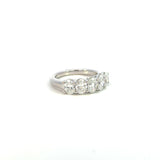 14K White Gold Oval Diamond Band