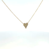 14K Yellow Gold Diamond Pave Heart Necklace