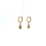 14K Yellow Gold Diamond Teardrop Dangle Earrings