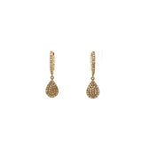 14K Yellow Gold Diamond Teardrop Dangle Earrings