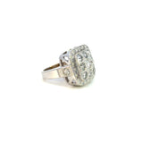 14K White Gold Cushion Halo Diamond Ring