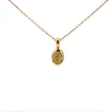 14K Yellow Gold Textured Oval Charm Pendant