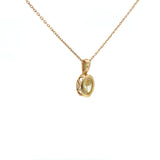 14K Yellow Gold Textured Oval Charm Pendant