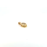 14K Yellow Gold Textured Oval Charm Pendant