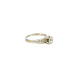 Vintage 14K White Gold Diamond Solitaire Ring