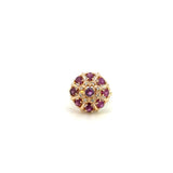 Vintage 14K Yellow Gold Pink Stone & Diamond Ring