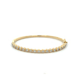 14K Yellow Gold Diamond Bezel Bangle Bracelet