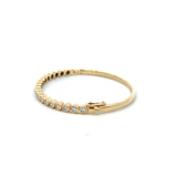 14K Yellow Gold Diamond Bezel Bangle Bracelet