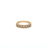 14K Yellow Diamond Bezel Band