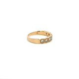 14K Yellow Diamond Bezel Band