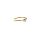 14K Yellow Gold Diamond Bow Ring