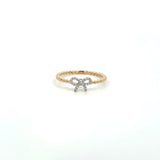 14K Yellow Gold Diamond Bow Ring