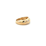 14K Yellow Gold Diamond Bubble Dome Ring