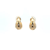 14K Yellow Gold Puffy Teardrop Diamond Earrings