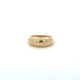 14K Yellow Gold Diamond Bubble Dome Ring