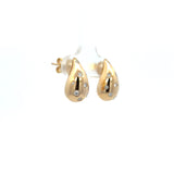 14K Yellow Gold Puffy Teardrop Diamond Earrings
