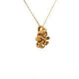 18K Yellow Gold Diamond Chrysanthemum Pendant
