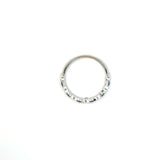 14K White Gold Sapphire & Diamond Marquise Band
