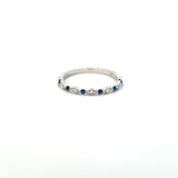 14K White Gold Sapphire & Diamond Marquise Band