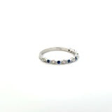 14K White Gold Sapphire & Diamond Marquise Band